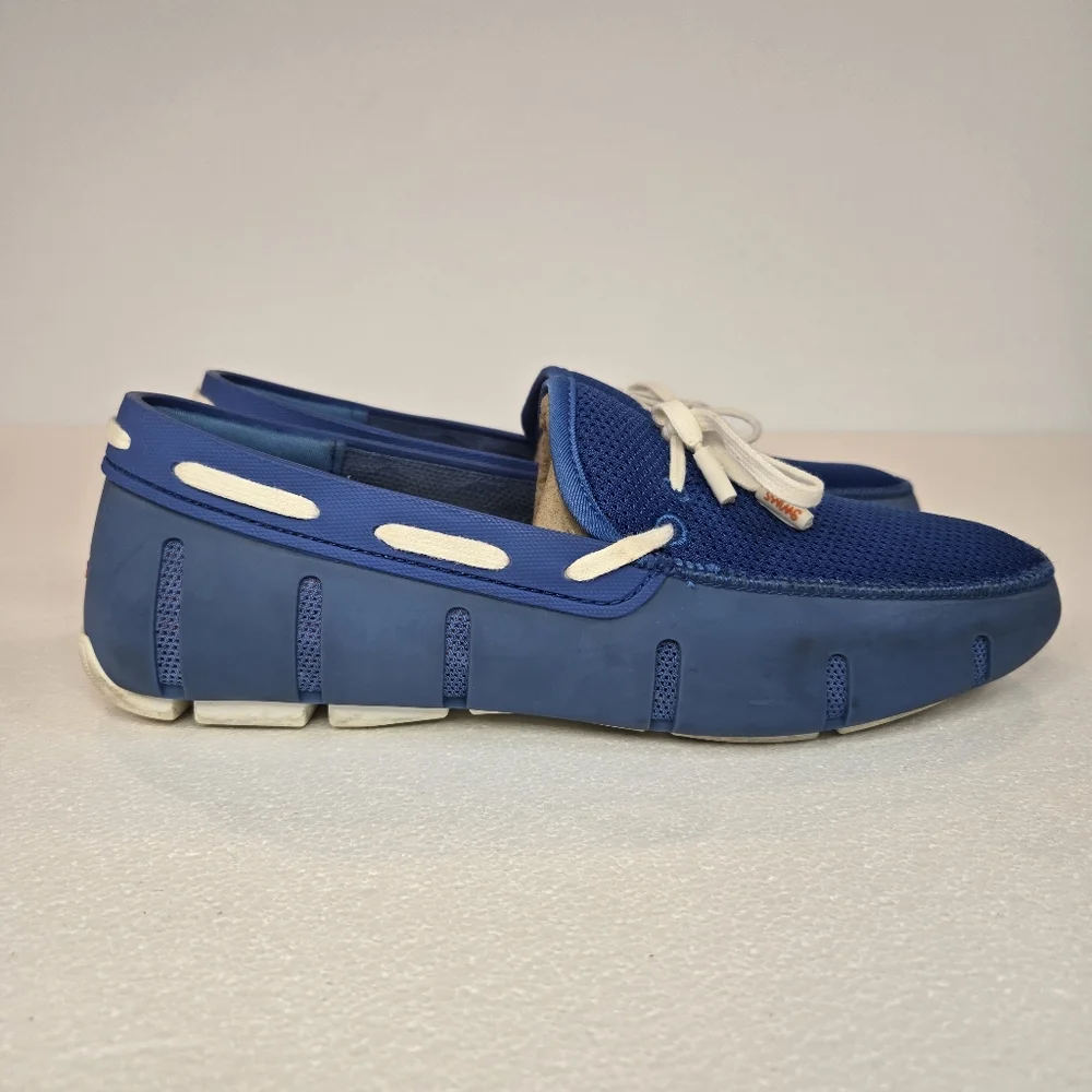 Swims Braided Lace Loafer‎ Men's Size 7 Blue Boat Shoes Water Shoes Slip-On